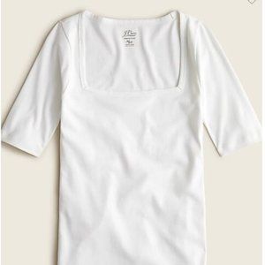 J.Crew Perfect-fit elbow-sleeve square-neck T-shirt